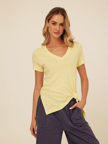 Norma Textured Slub Jersey Knotted Tee Womens Tops Short Tee Threads 4 Thought