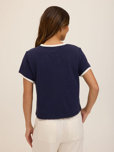 Shelbie Triblend Jersey Pocket Ringer Tee Womens Tops Short Tee Threads 4 Thought