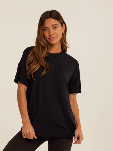 Andie Tencel Jersey Relaxed Tee Womens Tops Short Tee Threads 4 Thought