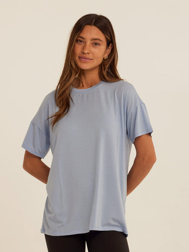 Andie Tencel Jersey Relaxed Tee Womens Tops Short Tee Threads 4 Thought
