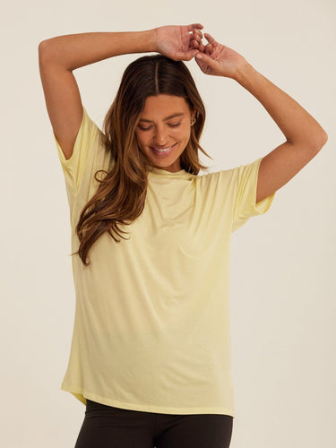 Andie Tencel Jersey Relaxed Tee Womens Tops Short Tee Threads 4 Thought