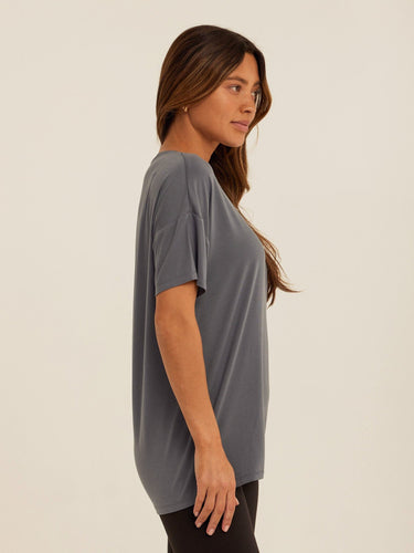 Andie Tencel Jersey Relaxed Tee Womens Tops Short Tee Threads 4 Thought