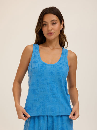 Kassie Vacay Vibes Jacquard Terry Tank Womens Tops Tanks Threads 4 Thought