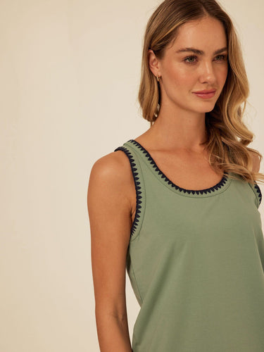 Genevieve Novelty Stitch Eco Jersey Tank Threads 4 Thought
