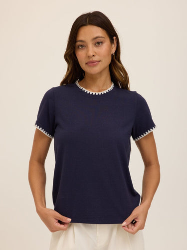 Ginny Novelty Stitch Eco Jersey Tee Threads 4 Thought