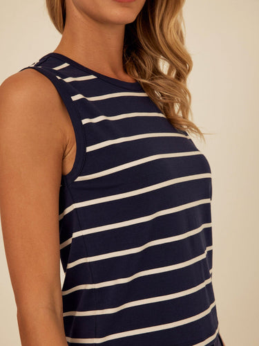 Emilia Caribbean Stripe Eco Jersey Tank Threads 4 Thought