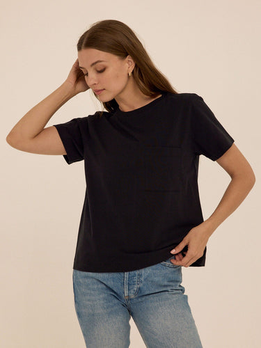Beth Essential Jersey Pocket Tee Womens Tops Short Tee Threads 4 Thought