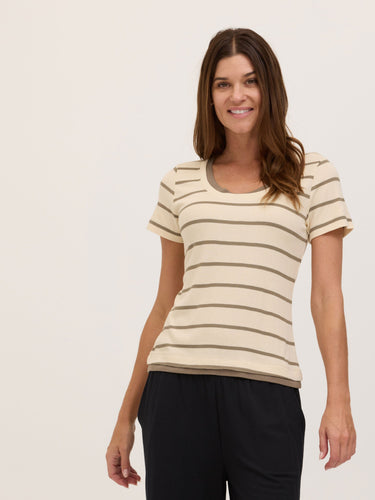 Pearl Caribbean Stripe Feather Rib Layered Tee Threads 4 Thought