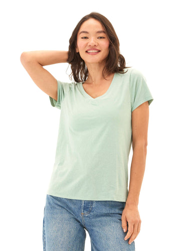 Pattie Triblend V-Neck Tee Womens Tops Short Tee Threads 4 Thought