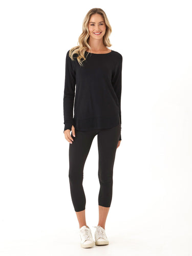 Leelu Feather Fleece Raglan Pullover Womens Tops Long Tee Threads 4 Thought