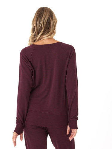 Leelu Feather Fleece Raglan Pullover Womens Tops Long Tee Threads 4 Thought