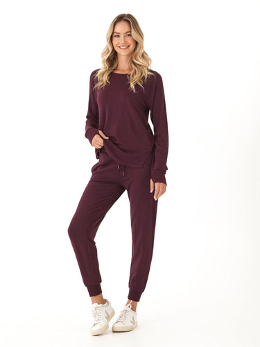 Leelu Feather Fleece Raglan Pullover Womens Tops Long Tee Threads 4 Thought