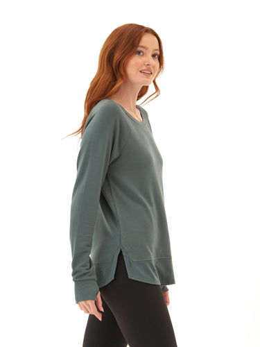 Leelu Feather Fleece Raglan Pullover Womens Tops Long Tee Threads 4 Thought