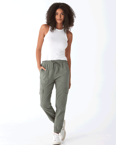 Delilah Stretch Twill Cargo Jogger 27" Womens Bottoms Pants Threads 4 Thought 