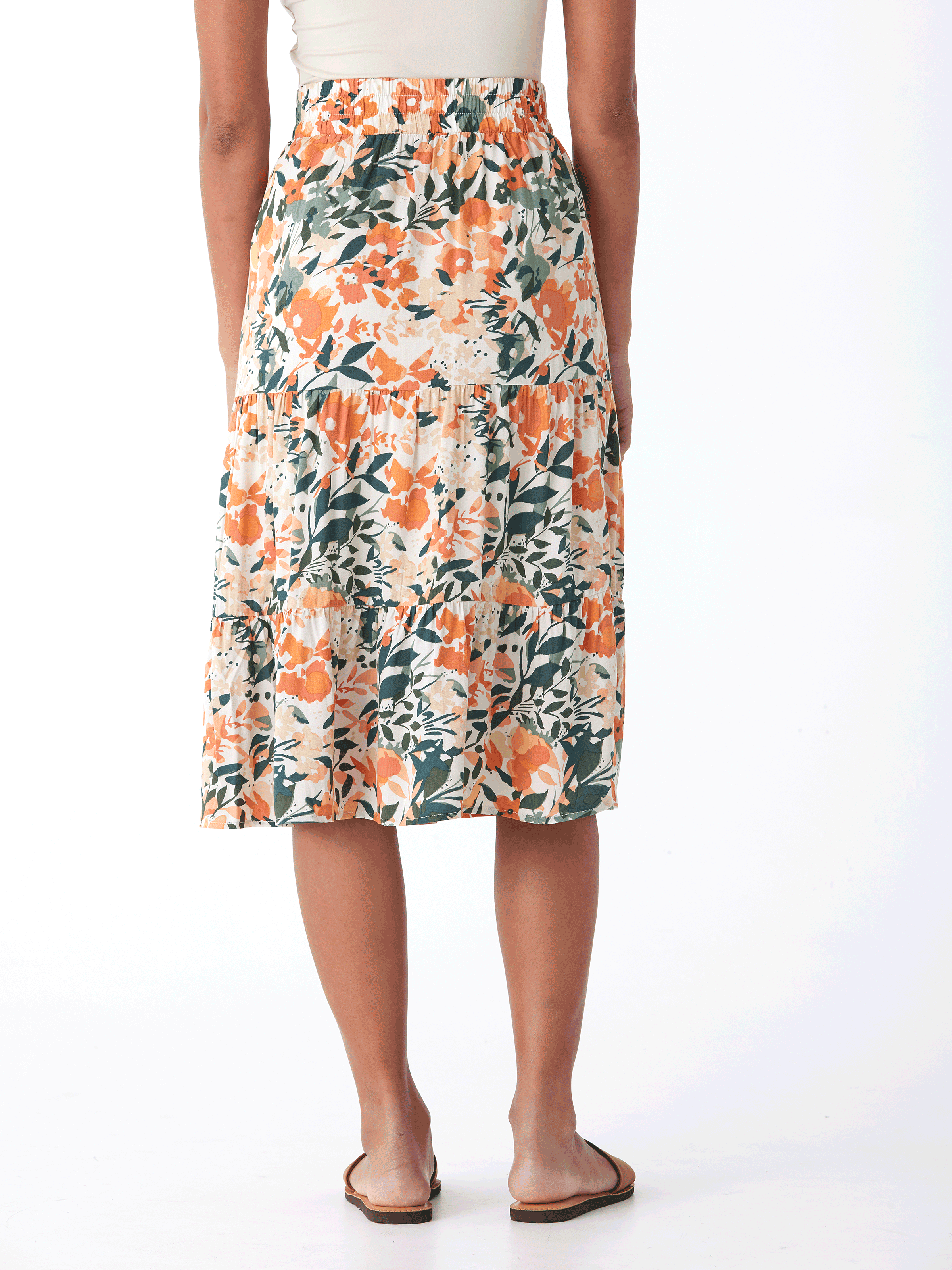 Kathleen Printed Woven Midi Skirt
