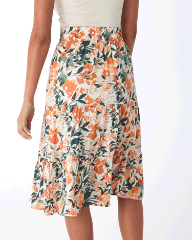 Kathleen Printed Woven Midi Skirt Womens Bottoms Skirt Threads 4 Thought 