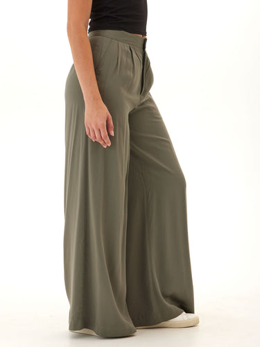 Samirah EcoVero Woven Pleated Wide Leg Pant Womens Bottoms Pants Threads 4 Thought