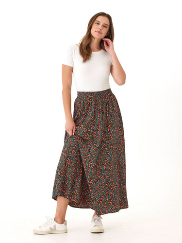 Anastacia Micro Bloom Print Woven Maxi Skirt Womens Bottoms Skirt Threads 4 Thought