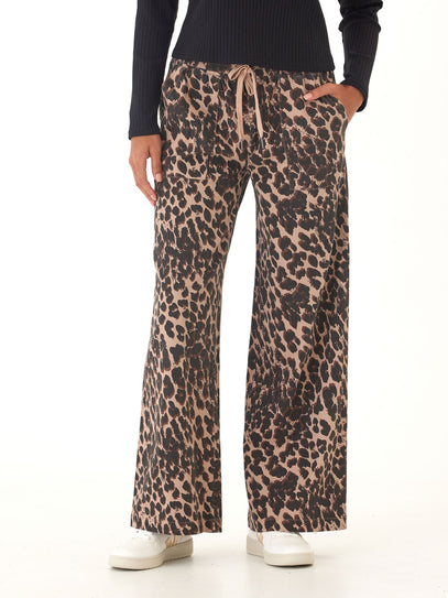Cleo Wild Animal Stretch Twill Wide Leg Pant Threads 4 Thought