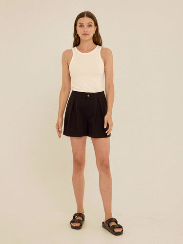 Selene Stretch Twill Pleated Short Womens Bottoms Shorts Threads 4 Thought