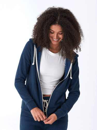 Triblend Zip Hoodie Womens Outerwear Sweatshirt Threads 4 Thought