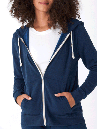 Triblend Zip Hoodie Womens Outerwear Sweatshirt Threads 4 Thought