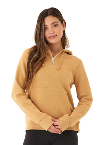 Sinead 1/4 Zip Triblend Fleece Hoodie Womens Outerwear Sweatshirt Threads 4 Thought