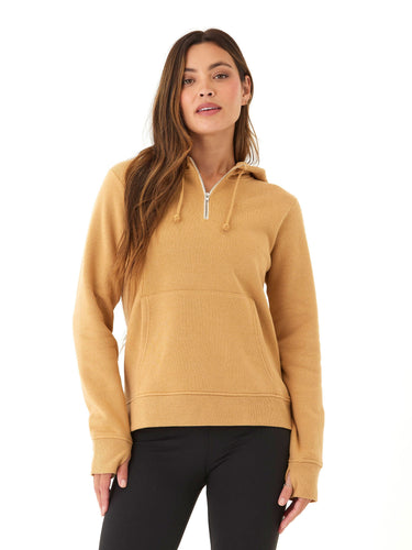 Sinead 1/4 Zip Triblend Fleece Hoodie Womens Outerwear Sweatshirt Threads 4 Thought
