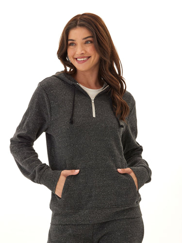 Sinead 1/4 Zip Triblend Fleece Hoodie Womens Outerwear Sweatshirt Threads 4 Thought