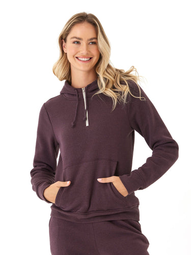 Sinead 1/4 Zip Triblend Fleece Hoodie Womens Outerwear Sweatshirt Threads 4 Thought