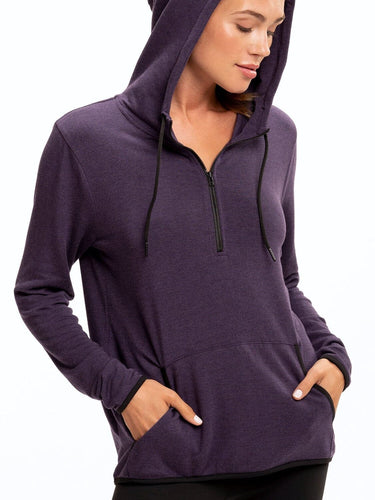 Kyanna FeatherLoop Half Zip Hoodie Womens Outerwear Sweatshirt Threads 4 Thought