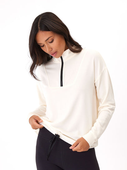 Nyla Feather Fleece Half Zip Pullover Womens Outerwear Sweatshirt Threads 4 Thought