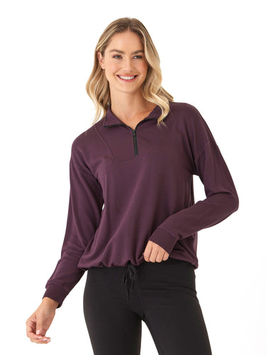 Nyla Feather Fleece Half Zip Pullover Womens Outerwear Sweatshirt Threads 4 Thought