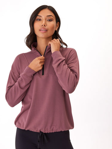 Nyla Feather Fleece Half Zip Pullover Womens Outerwear Sweatshirt Threads 4 Thought