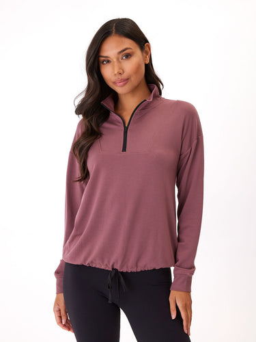 Nyla Feather Fleece Half Zip Pullover Womens Outerwear Sweatshirt Threads 4 Thought