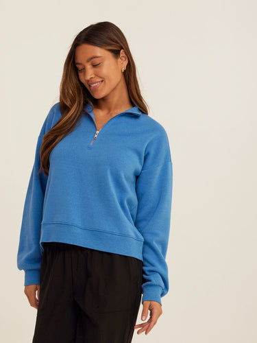 Constance Triblend Fleece Half Zip Pullover Womens Outerwear Sweatshirt Threads 4 Thought