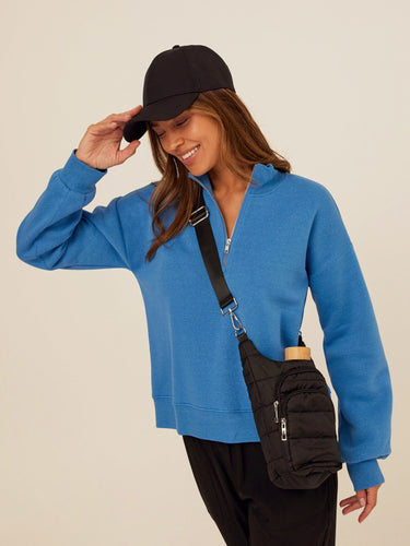 Constance Triblend Fleece Half Zip Pullover Womens Outerwear Sweatshirt Threads 4 Thought
