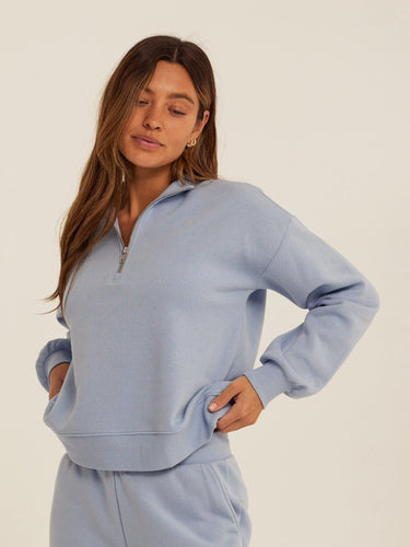 Constance Triblend Fleece Half Zip Pullover Womens Outerwear Sweatshirt Threads 4 Thought
