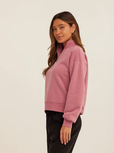 Constance Triblend Fleece Half Zip Pullover Womens Outerwear Sweatshirt Threads 4 Thought