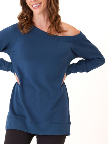 Ohara Feather Fleece Off Shoulder Sweatshirt Womens Tops Long Threads 4 Thought