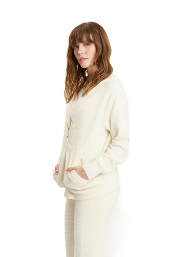Alyce Fuzzy Knit Hoodie Womens Outerwear Sweater Threads 4 Thought