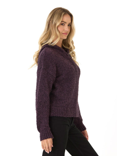 Tanisha Boucle Henley Hoodie Womens Outerwear Sweater Threads 4 Thought