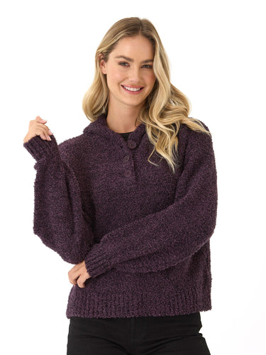 Tanisha Boucle Henley Hoodie Womens Outerwear Sweater Threads 4 Thought