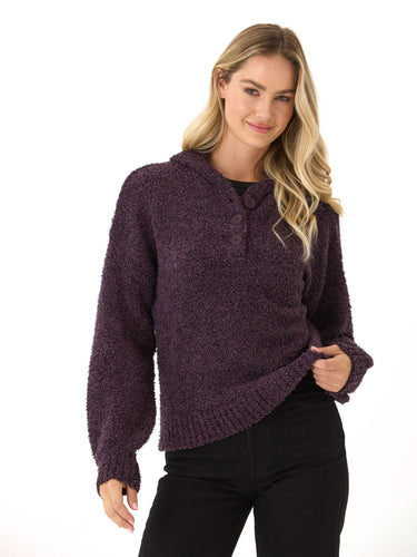 Tanisha Boucle Henley Hoodie Womens Outerwear Sweater Threads 4 Thought
