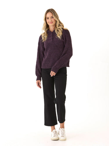 Tanisha Boucle Henley Hoodie Womens Outerwear Sweater Threads 4 Thought
