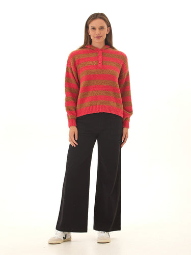 Tanisha Summit Stripe Boucle Henley Hoodie Threads 4 Thought