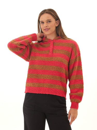 Tanisha Summit Stripe Boucle Henley Hoodie Threads 4 Thought