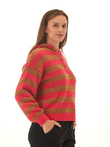 Tanisha Summit Stripe Boucle Henley Hoodie Threads 4 Thought