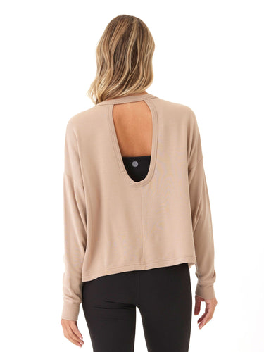 Raylin Feather Fleece Back Detail Top Womens Tops Long Tee Threads 4 Thought