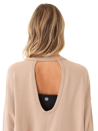 Raylin Feather Fleece Back Detail Top Womens Tops Long Tee Threads 4 Thought
